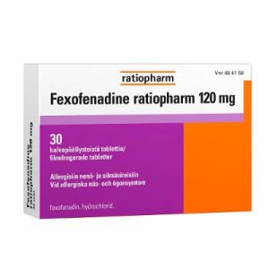 FEXOFENADINE RATIOPHARM tabletti, kalvopäällysteinen 120 mg 30 fol