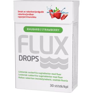 Flux Drops imeskelytabletti raparperi-mansikka 30 kpl