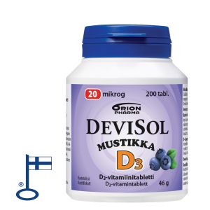 Devisol Mustikka 20 mikrog imeskelytabletti 200 kpl