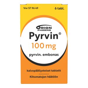 PYRVIN tabletti, kalvopäällysteinen 100 mg 6 kpl