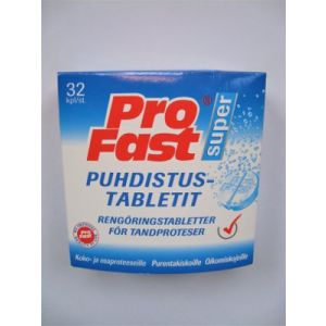 PROFAST PUHDISTUSTABLETIT PROTEESEILLE 32 TABL