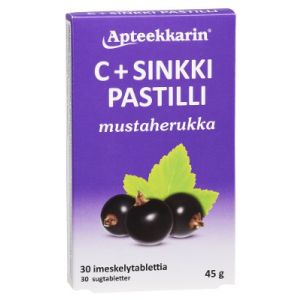 Apteekkarin C+ Sinkki mustaherukka 30 kpl