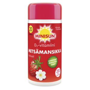 Minisun D-vitamiini Metsämansikka 20 mikrog 200 TABL