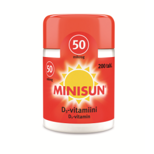 Minisun D-vitamiini 50 mikrog 200 kpl