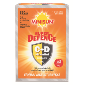 Minisun Super Defence Sitruuna-Lakritsi 60 purutabl