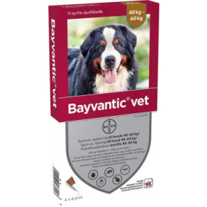 BAYVANTIC VET paikallisvaleluliuos 3000/600 mg koirille 40–60 kg 4 kpl