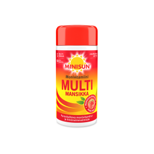 Minisun Monivitamiini Multi Mansikka 90 tabl