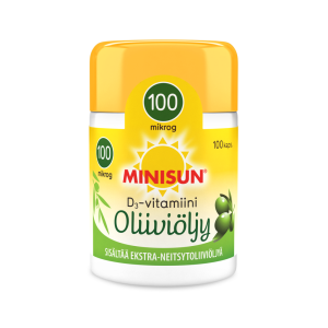 Minisun D-vitamiini Oliiviöljy 100 mikrog 100 KPL