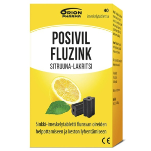 POSIVIL FLUZINK SITRUUNA-LAKRITSI 40 imeskelytabl