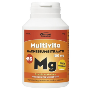 Multivita magnesiumsitraatti +B6 greippi 150 mg 90 purutabl