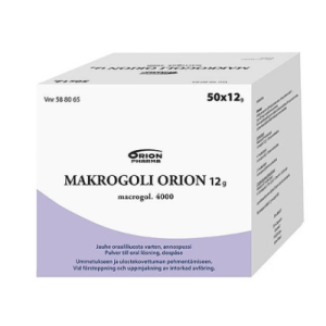 MAKROGOLI ORION jauhe oraaliliuosta varten, annospussi 12 g 50 x 12 g