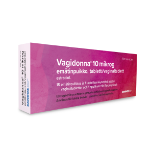 VAGIDONNA emätinpuikko, tabletti 10 mikrog 18 fol