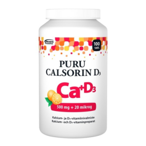 Puru Calsorin D3 500 mg + 20 mikrog 100 purutabl