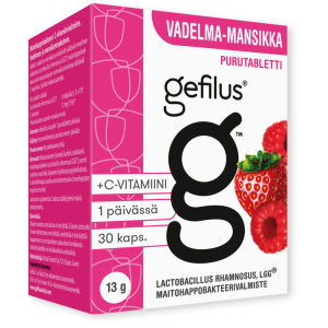 Gefilus Vadelma-mansikka purutabletti 30 kpl