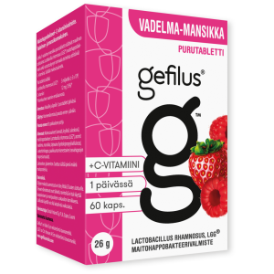 Gefilus Vadelma-mansikka purutabletti 60 kpl