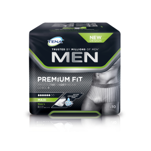 TENA MEN PREMIUM FIT LEVEL 4 L INKOHOUSUT MIEHILLE, LANT.YMP. 95-125CM 10 kpl