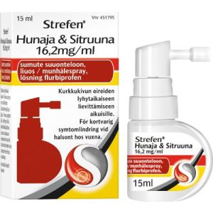 STREFEN HUNAJA & SITRUUNA sumute suuonteloon, liuos 16,2 mg/ml 15 ml