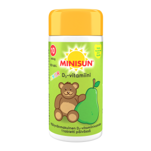 Minisun D-vitamiini Päärynä Nalle jr.10 mikrog 100 tabl