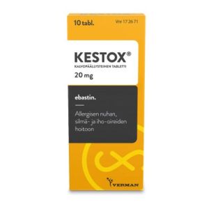 KESTOX tabletti, kalvopäällysteinen 20 mg 10 fol