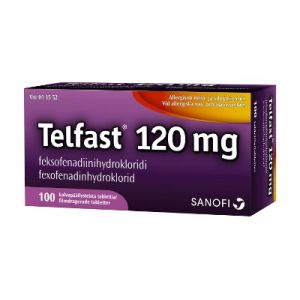 TELFAST tabletti, kalvopäällysteinen 120 mg 100 fol
