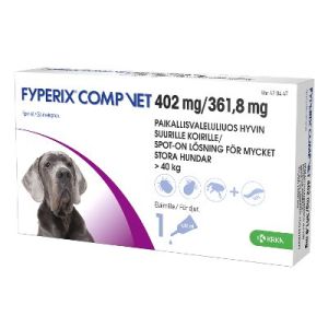 FYPERIX COMP VET paikallisvaleluliuos 402 mg/361,8 mg koiralle yli 40 kg-60 kg 4,02 ml