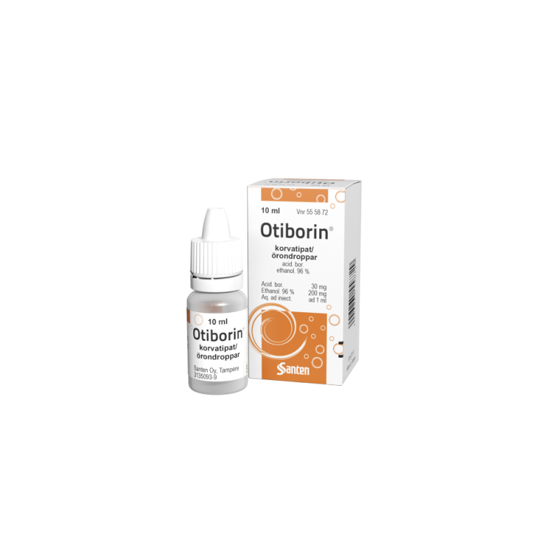 OTIBORIN korvatipat, liuos 30/200 mg/ml 10 ml