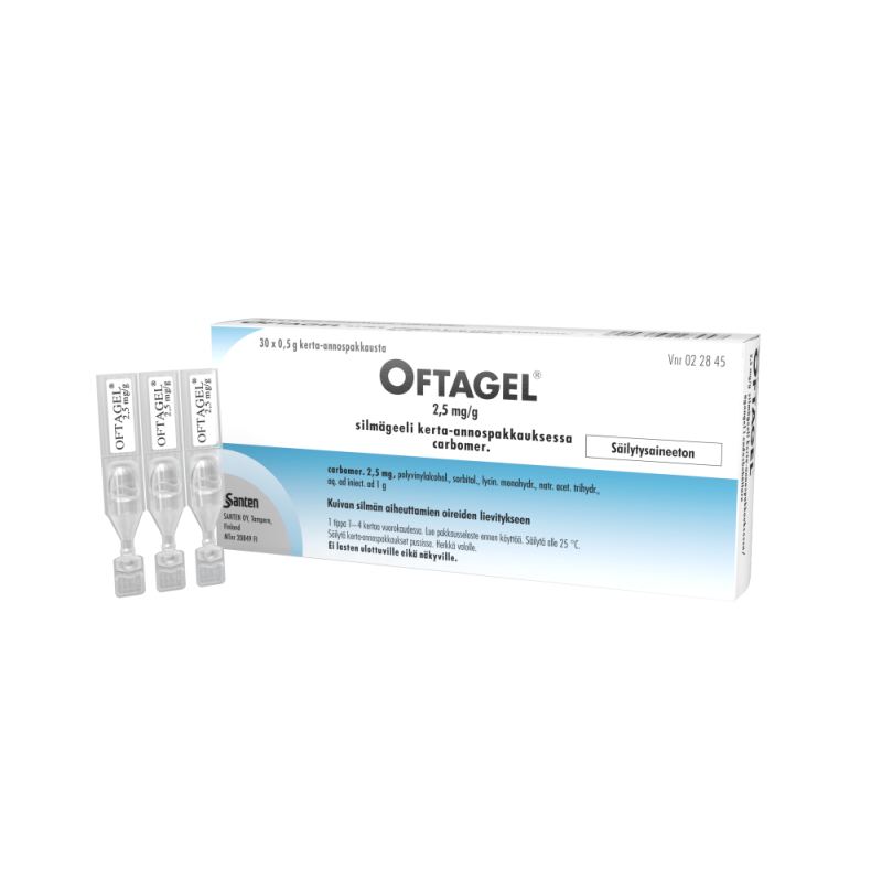 OFTAGEL silmägeeli, kerta-annospakkaus 2,5 mg/g 30 x 0,5 g