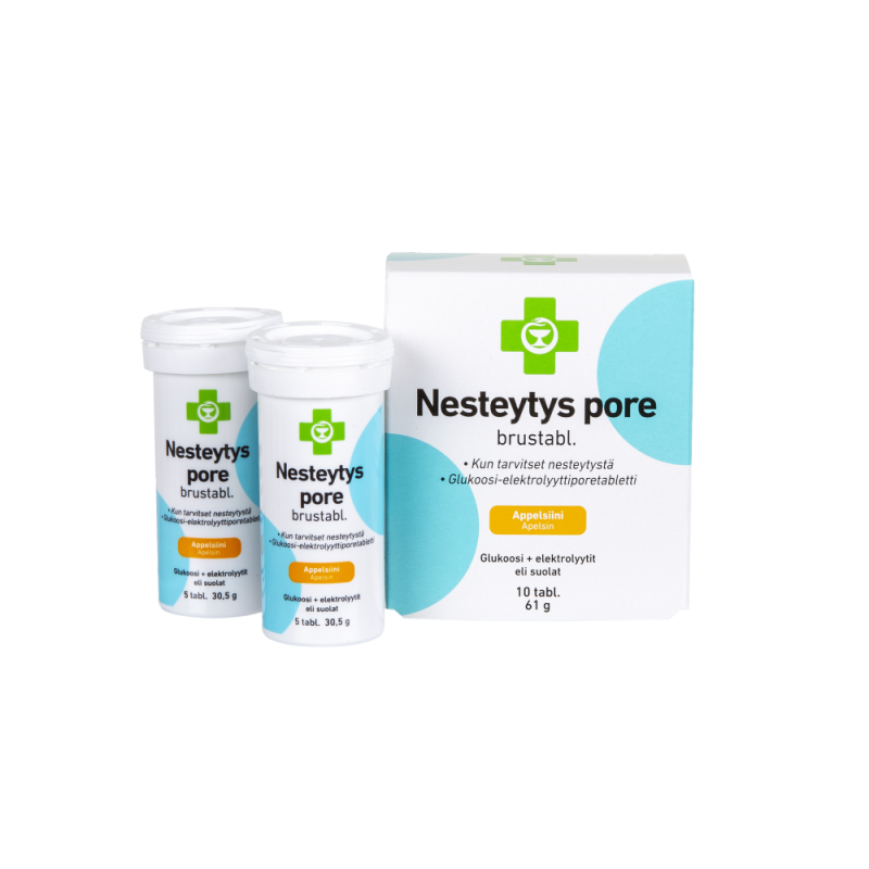 APTEEKKI Nesteytys poretabletti appelsiininmakuinen 10 kpl