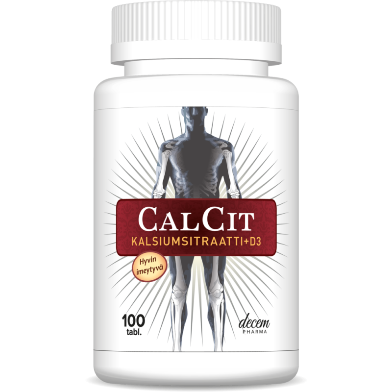 CalCit kalsiumsitraatti + D3-vitamiini 500mg/15mikrog 100 TABL
