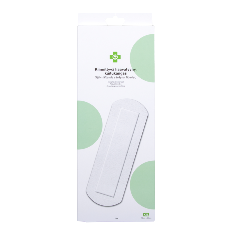 APTEEKKI Kiinnittyvä haavatyyny XXL 10 cm x 30 cm 3 kpl/rasia