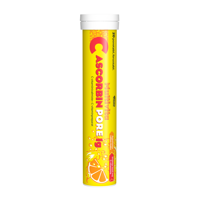 Multivita Ascorbin pore 1 g 20 poretabl