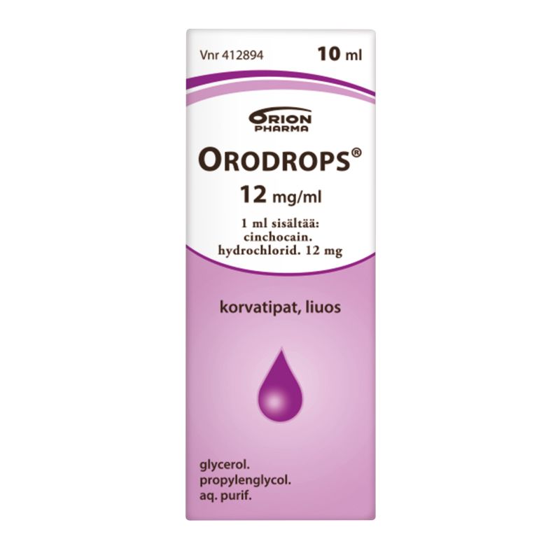 ORODROPS korvatipat, liuos 12 mg/ml 10 ml