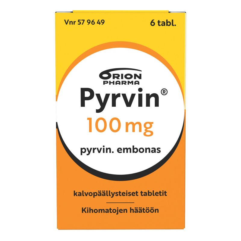 PYRVIN tabletti, kalvopäällysteinen 100 mg 6 kpl