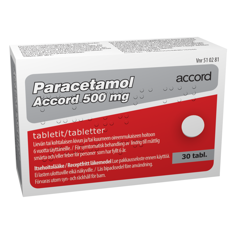 PARACETAMOL ACCORD tabletti 500 mg 30 fol